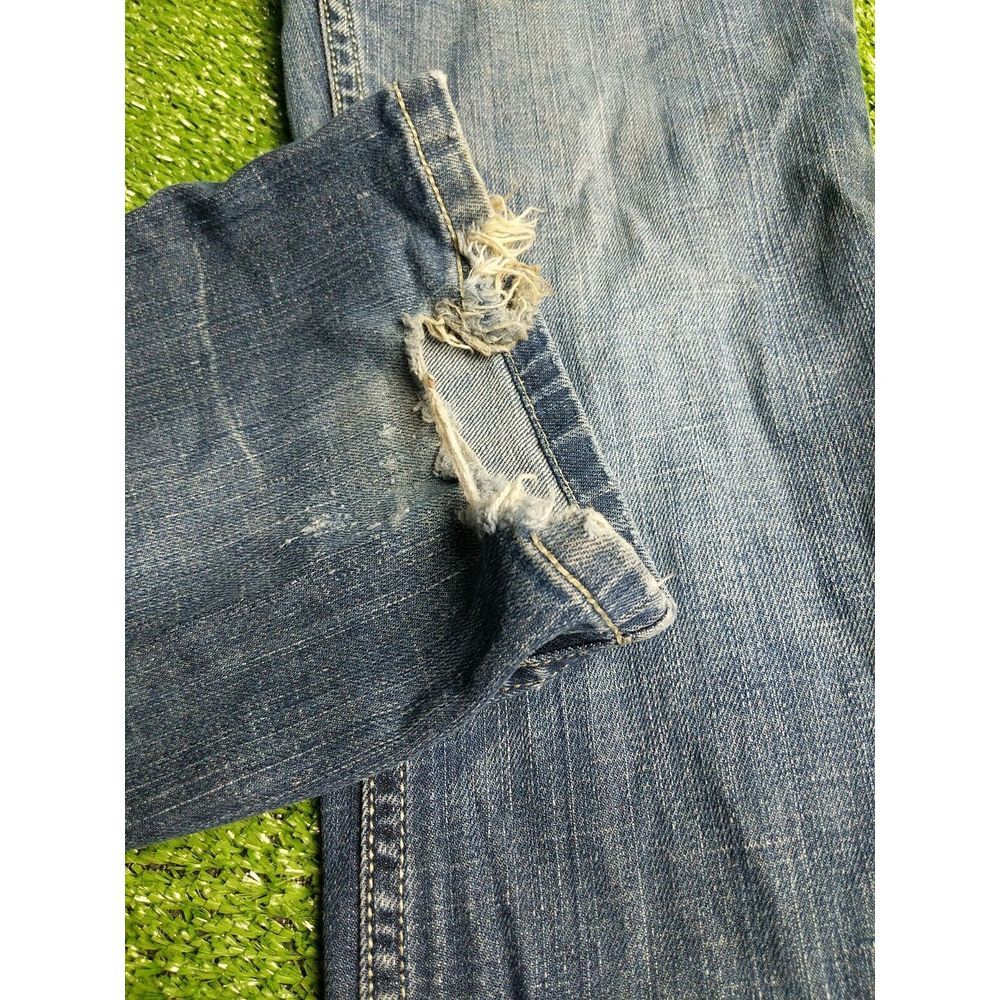 Harley-Davidson Blue Boot Cut Jeans with Classic Distressing - Picture 6 of 10